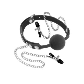 Baillon à boule avec pinces à seins 