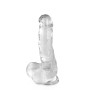Gode jelly transparent ventouse taille M 17.5cm 