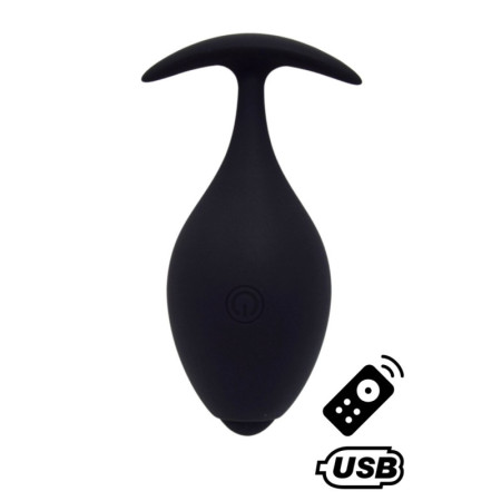 BABA, Plug vibrant anal noir USB, avec télécommande 