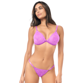 Ensemble sexy 2 pièces dentelle douce et extensible 