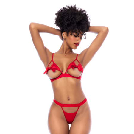 Ensemble 2 pièces Mapalé bonnets ouverts avec nœuds 