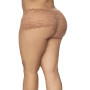 Shorty grande taille en dentelle couleur taupe 