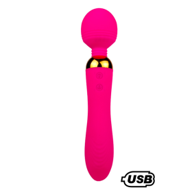 SHAKE Rose, Vibromasseur Wand USB en silicone médical avec 2 puissants moteurs indépendants