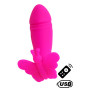 BUTTERFLY, Mini Vibromasseur avec stimulateur clitoridien Papillon rose USB, avec télécommande 
