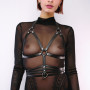 Harnais de buste en cuir avec ceinture Noir