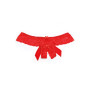 Tanga string rouge en dentelle avec noeud arrière 