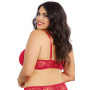 Soutien-gorge rouge grande taille demi-bonnets seins nus avec armatures 