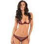 Ensemble bordeaux demi-bonnets et culotte ouverte 
