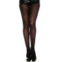 Collant semi opaque noir imprimé petits losanges 