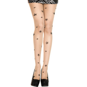 Collant sexy chair avec étoiles noires 