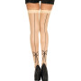Bas sexy beige effet couture et noeud 