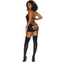 Bodystocking noir opaque ajouré devant derrière 
