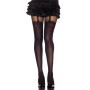 Collant nylon fantaisie opaque noir style bas jarreteles 