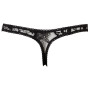 String ouvert à l'entre-jambe en dentelle noire 