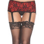 Porte-jarretelles rouge bandeau ceinture avec jarretelles réglables et dentelle noire 