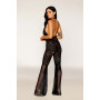 bodystocking en dentelle au crochet sans couture et résille noire 