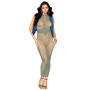 Robe bodystocking en filet dans un design géométrique sans couture 