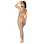 Robe bodystocking en filet dans un design géométrique sans couture 