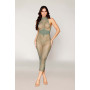 Robe bodystocking en filet dans un design géométrique sans couture 