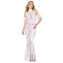 Robe bodystocking en résille et dentelle blanche 
