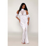 Robe bodystocking en résille et dentelle blanche 