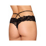 Culotte en dentelle noire avec lanières et chaines dorées 