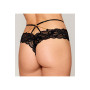 Culotte en dentelle noire avec lanières et chaines dorées 