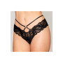 Culotte en dentelle noire avec lanières et chaines dorées 