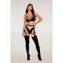 Ensemble Soutien-gorge, jupe porte-jarretelles, string    