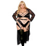 Ensemble grande taille avec Soutien-gorge, jupe porte-jarretelles, string  