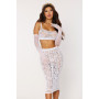 Ensemble 2 pièces, brassière résille fantaisie et jupe longue assorti 