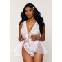 Body dentelle blanc avec tulle amovible 