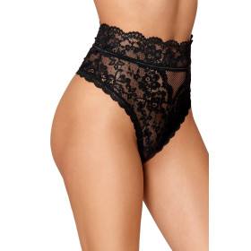 String dentelle taille haute noir 