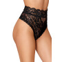 String dentelle taille haute noir 
