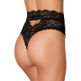 String dentelle taille haute noir 