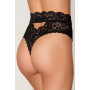 String dentelle taille haute noir 