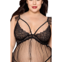 Babydoll grande taille noir et string assorti 