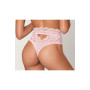 String dentelle taille haute rose 