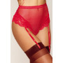 String rouge taille haute avec porte jarretelles intégrés détachables 