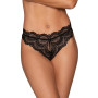 Tanga noir ouvert à l'entrejambe 
