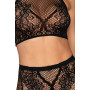 Ensemble Brassière fine résille et collant imprimé 