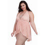 Body string grande taille décolleté effet nuisette ouverte 