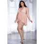 Body string grande taille décolleté effet nuisette ouverte 