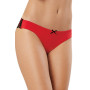 Tanga uni rouge et dentelle noire 
