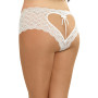 Shorty blanc grande taille de dentelle ouvert et ajouré sur les fesses forme coeur 