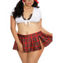 Déguisement sexy grande taille d'étudiante à lunettes 