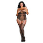 Combinaison bodystocking grande taille résille fantaisie 