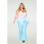 Babydoll et string grande taille en résille et dentelle blanche 