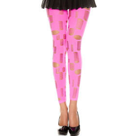 Legging rose fluo ajouré petits et grands trous 
