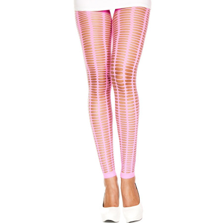 Leggings rose fluo moulant ajouré petits trous 